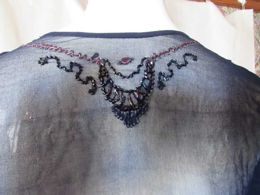 SALE Outstanding Flapper Era Beaded Blouse in She… - image 7
