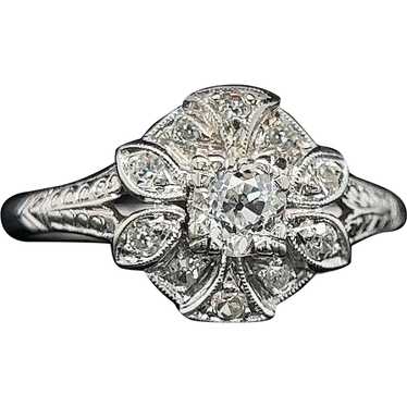 Art Deco .35ct. Diamond Antique Engagement - Fash… - image 1