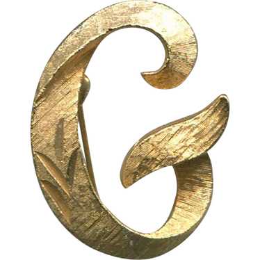 Mamselle Gold Tone Initial Pin, Letter G - image 1