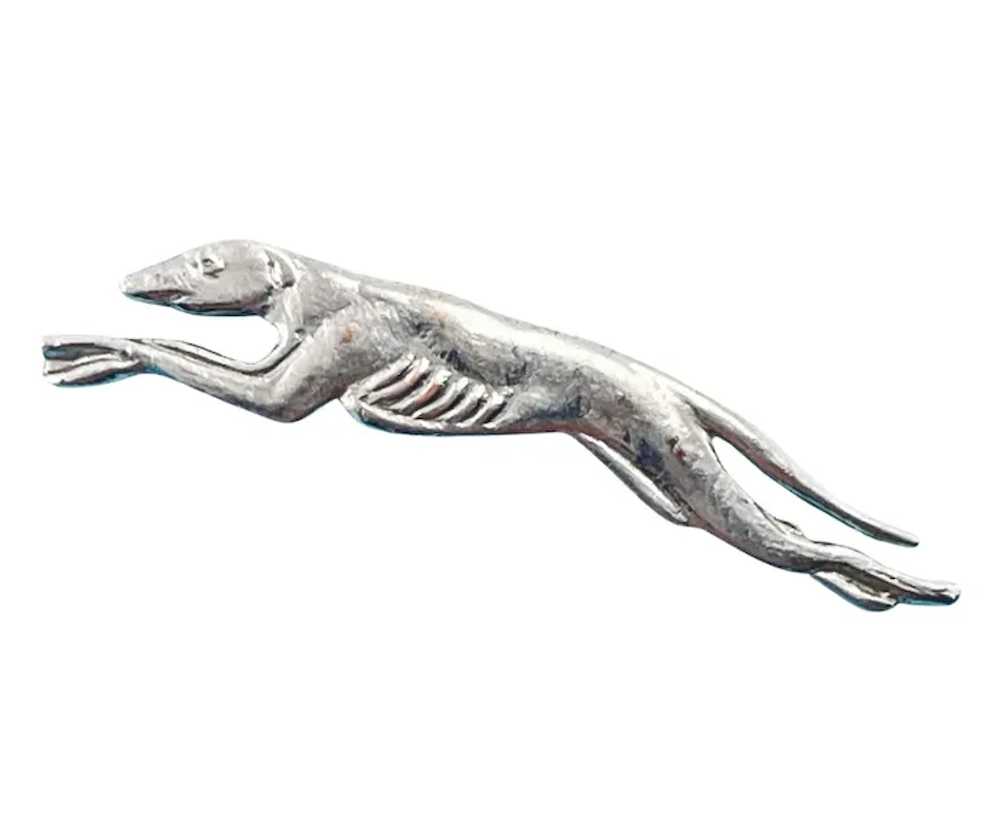 Art Deco Sterling Greyhound Pin with C-clasp - image 2