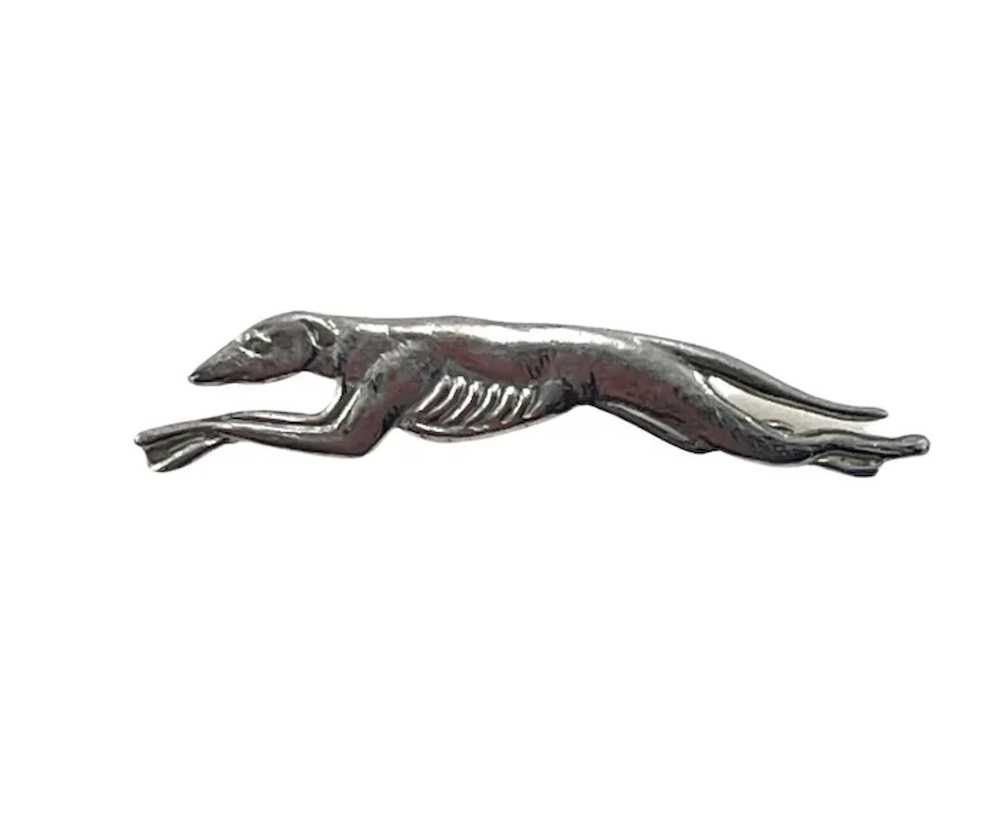 Art Deco Sterling Greyhound Pin with C-clasp - image 3