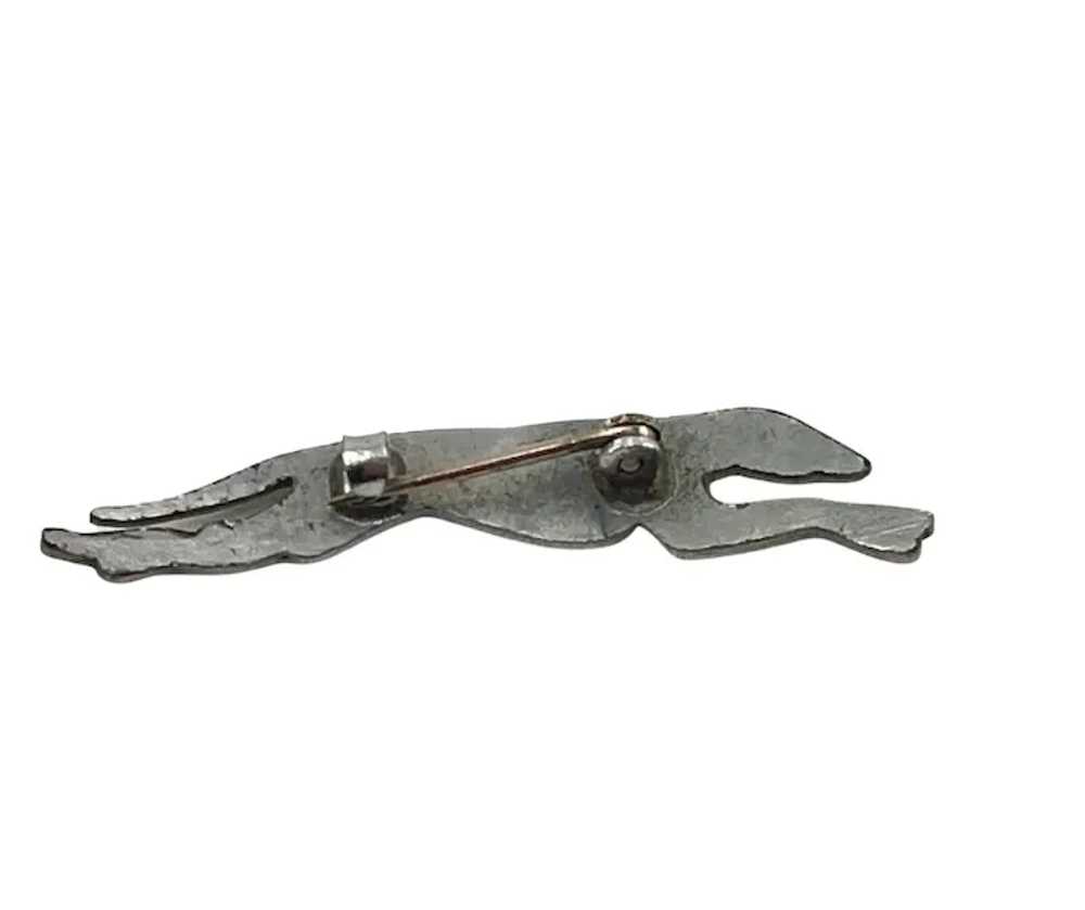 Art Deco Sterling Greyhound Pin with C-clasp - image 5