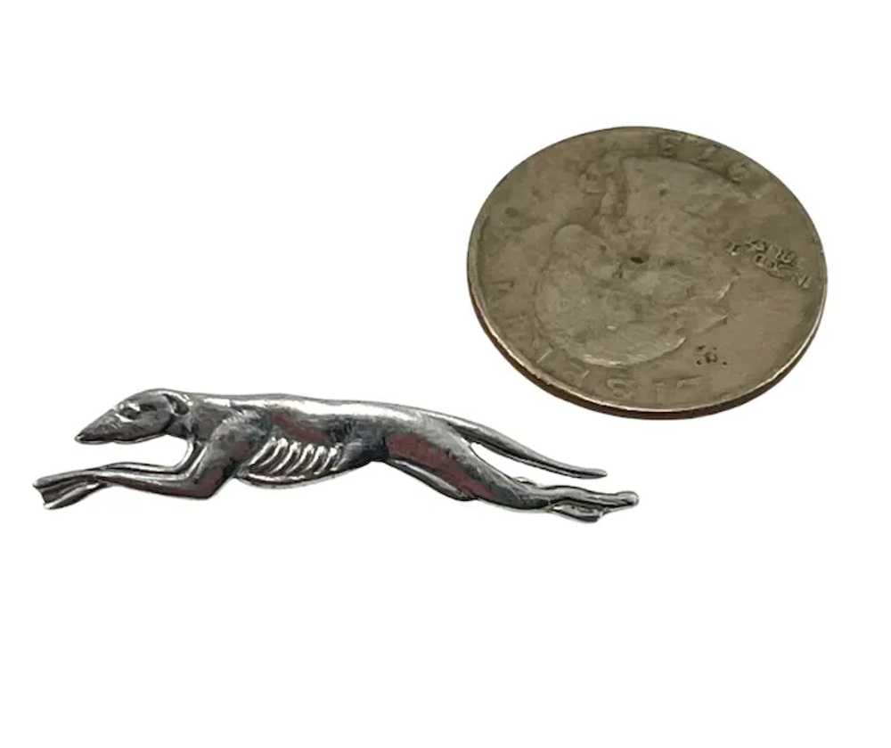 Art Deco Sterling Greyhound Pin with C-clasp - image 7