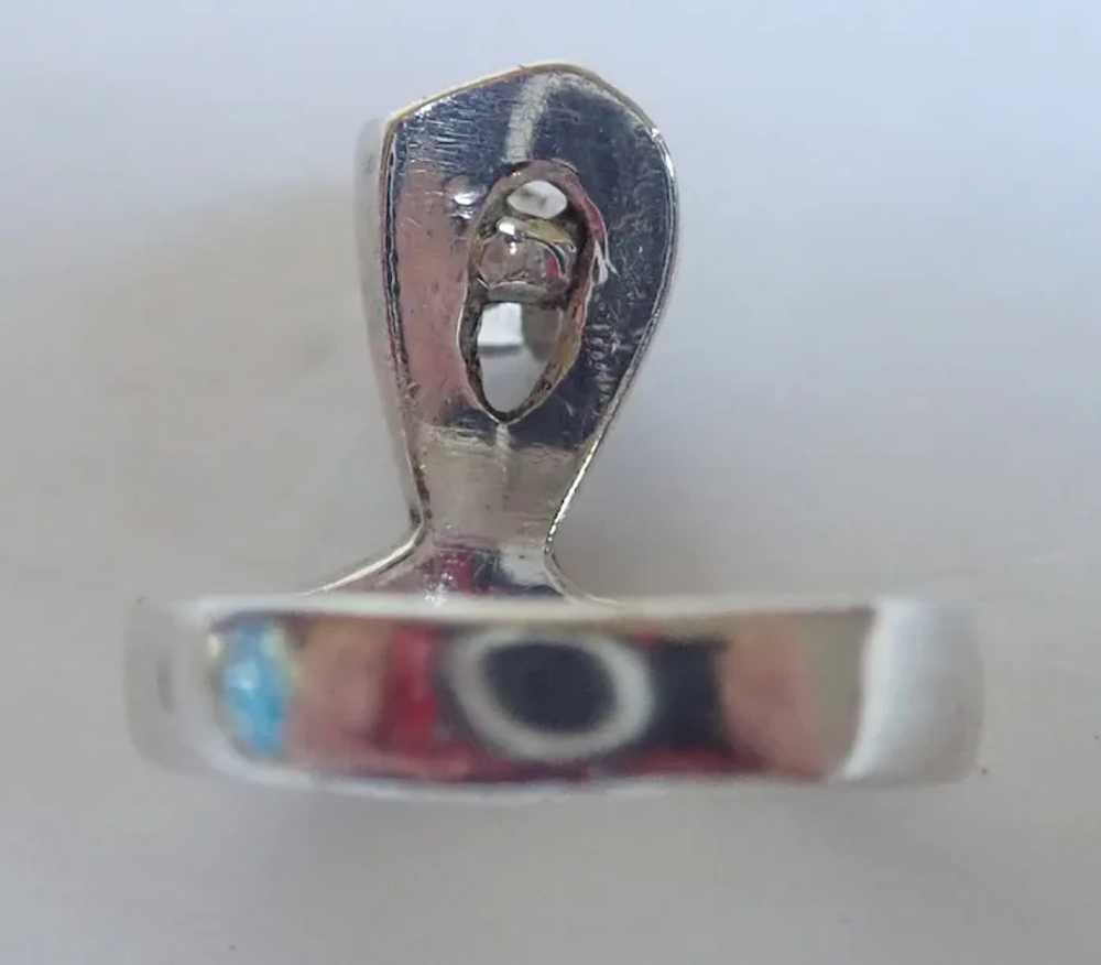 Vintage Taxco Mexico Sterling CZ Ring Size 8 - image 5