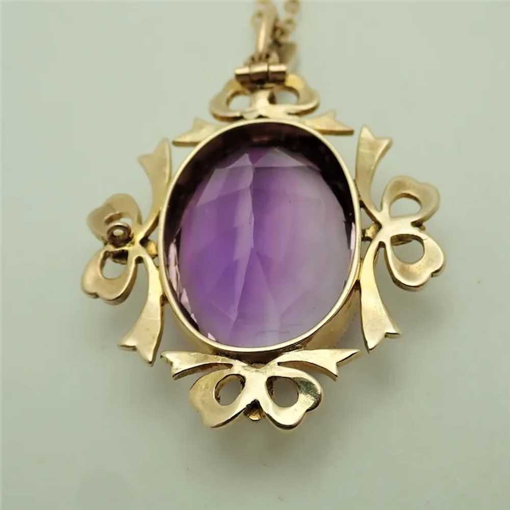 English Edwardian 9k Gold Amethyst and Seed Pearl… - image 8