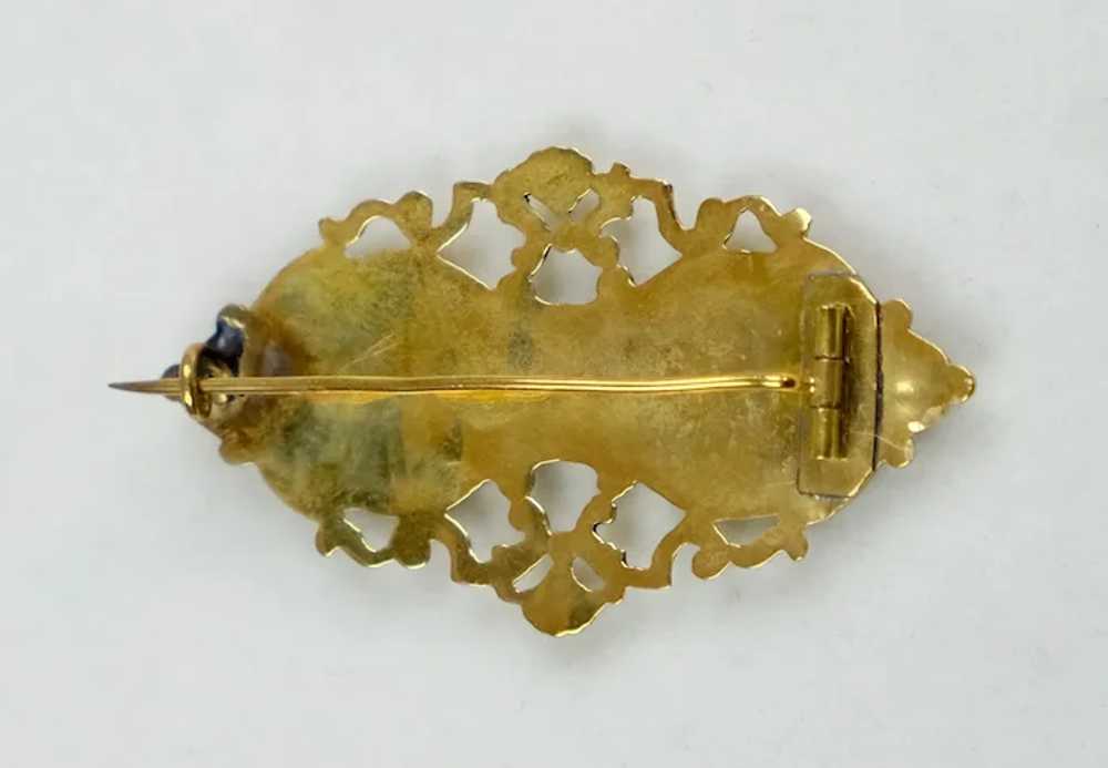 Superb Victorian 14K Gold Enamel Brooch - image 5