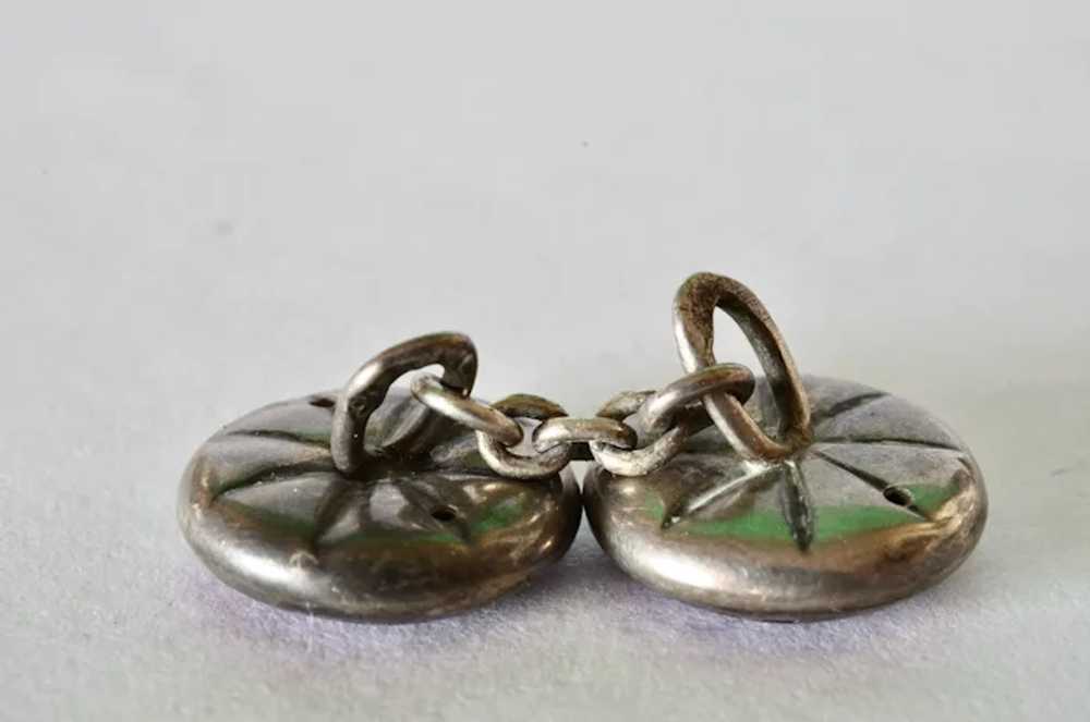 Cufflinks, silver (800)/enamelled, early 1900s. - image 4