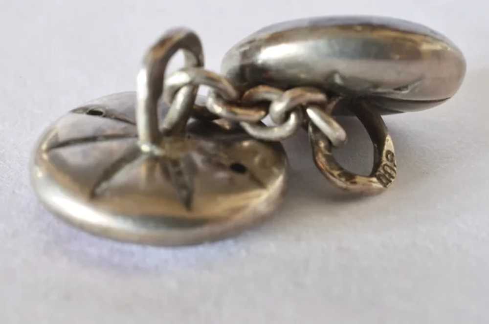 Cufflinks, silver (800)/enamelled, early 1900s. - image 7