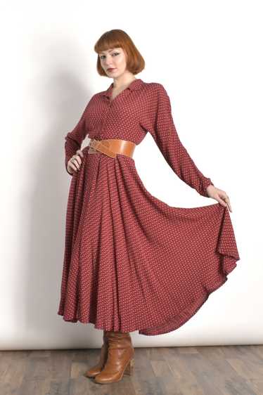 1980s Norma Kamali Swishy Rayon Dress-small