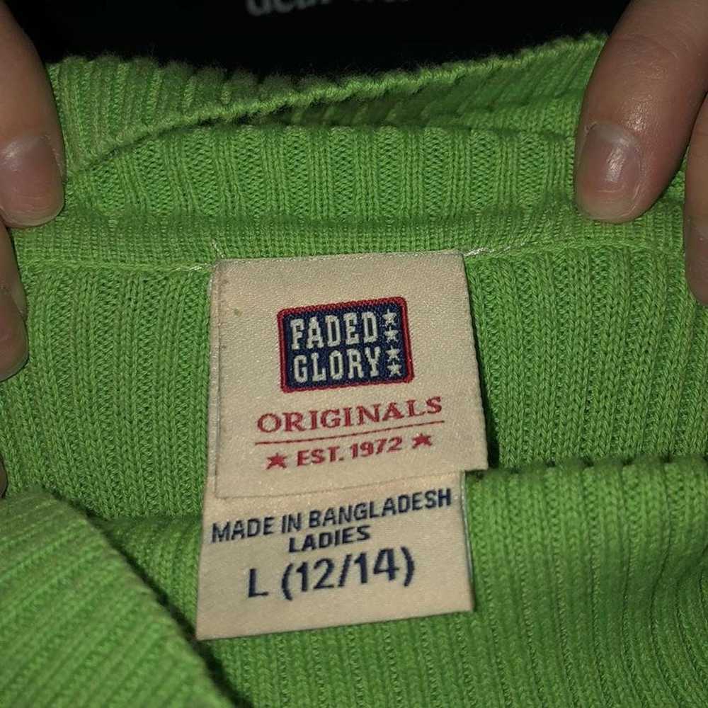 Vintage Lime green knit turtleneck sweater - image 3