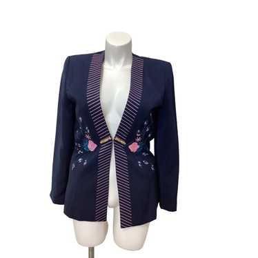 Vintage Psalm: CIV Navy Sequin Embroidered Blazer