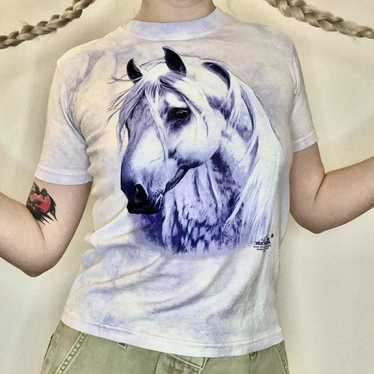 The Mountain × Vintage Purple tie dye horse baby t