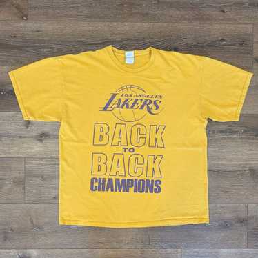 Vintage Los Angeles Lakers Back to Back 86-87 88-89 White T Shirt XL Trench  MFG