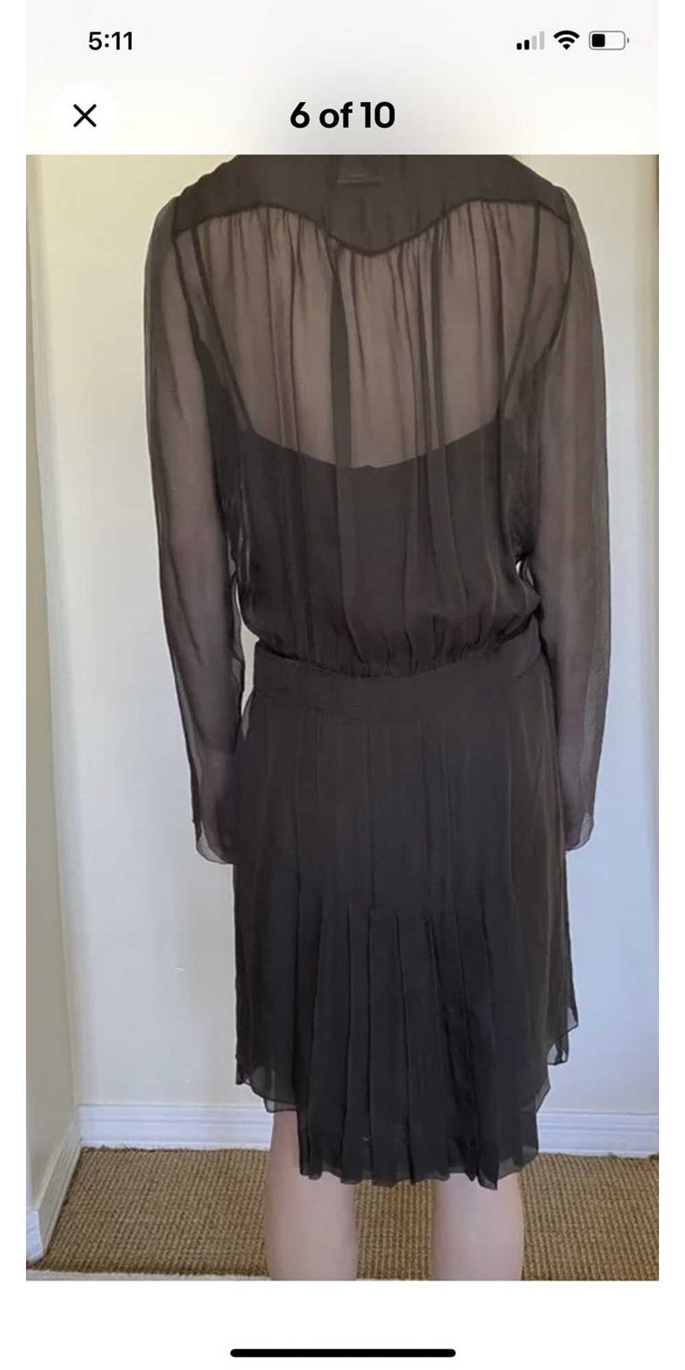 Chanel Pleated Silk Chiffon Dress - image 6