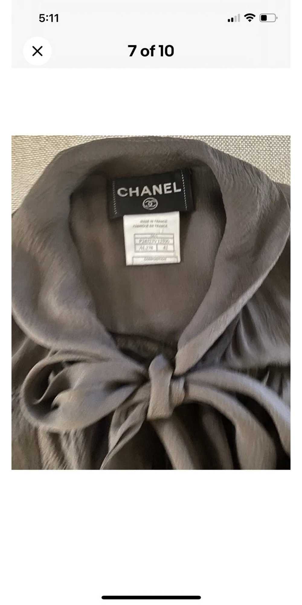 Chanel Pleated Silk Chiffon Dress - image 7