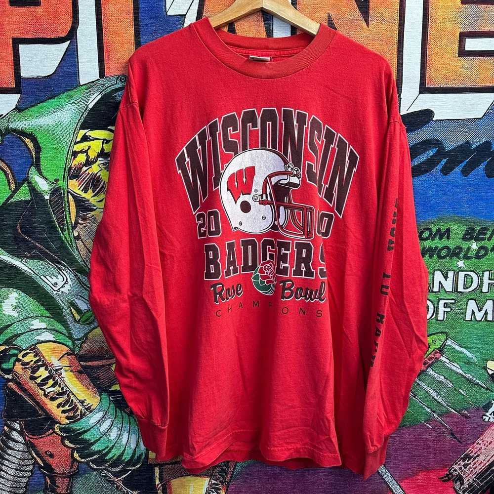 Vintage Y2K Wisconsin Badgers Rose Bowl L/S Tee S… - image 1