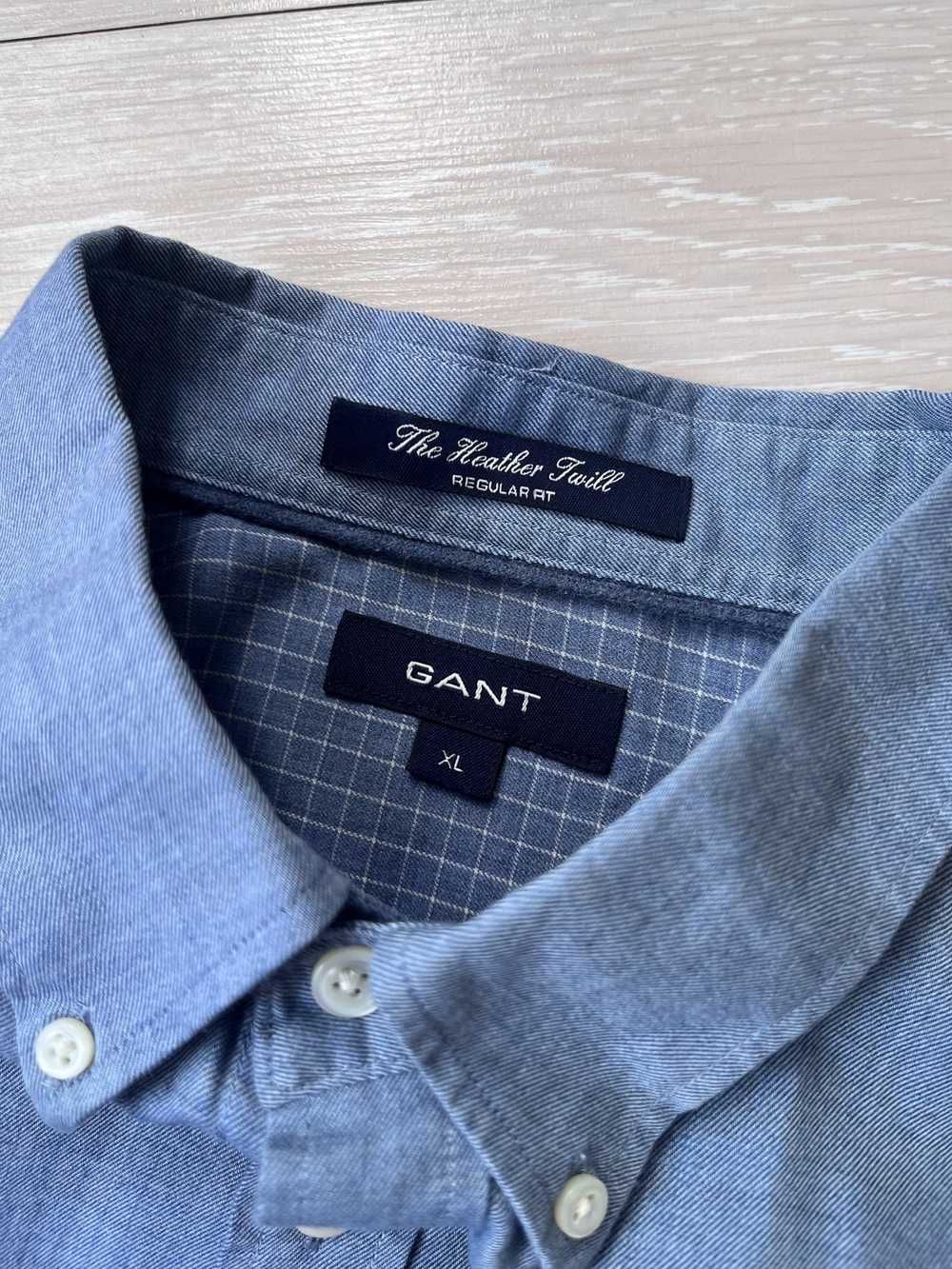 Gant × Luxury Gant Blue Heather Twill Regular Shi… - image 4