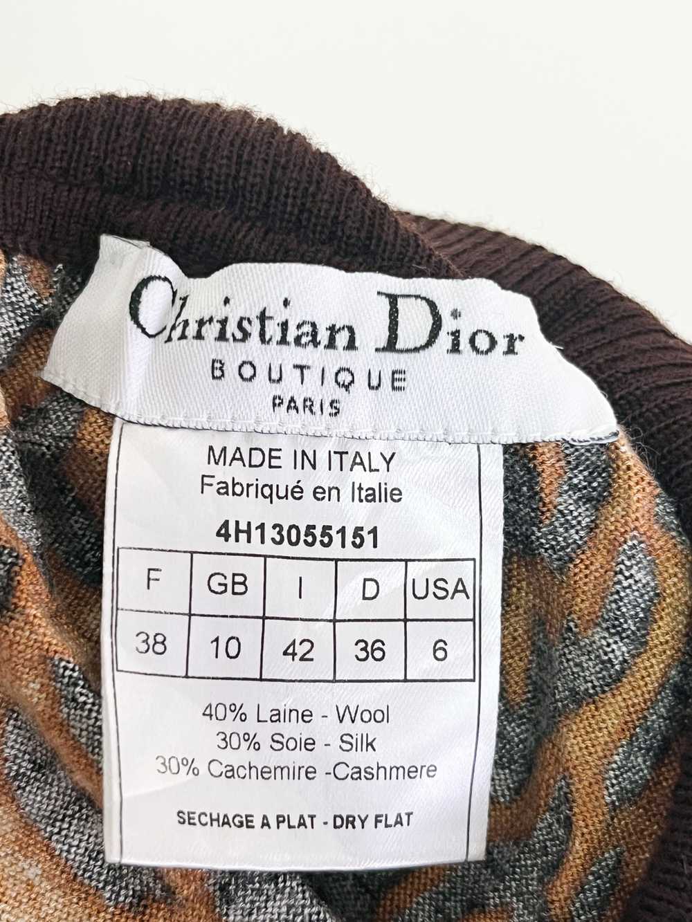 Dior Christian Dior Leopard Long Sleeve Brown Blo… - image 8