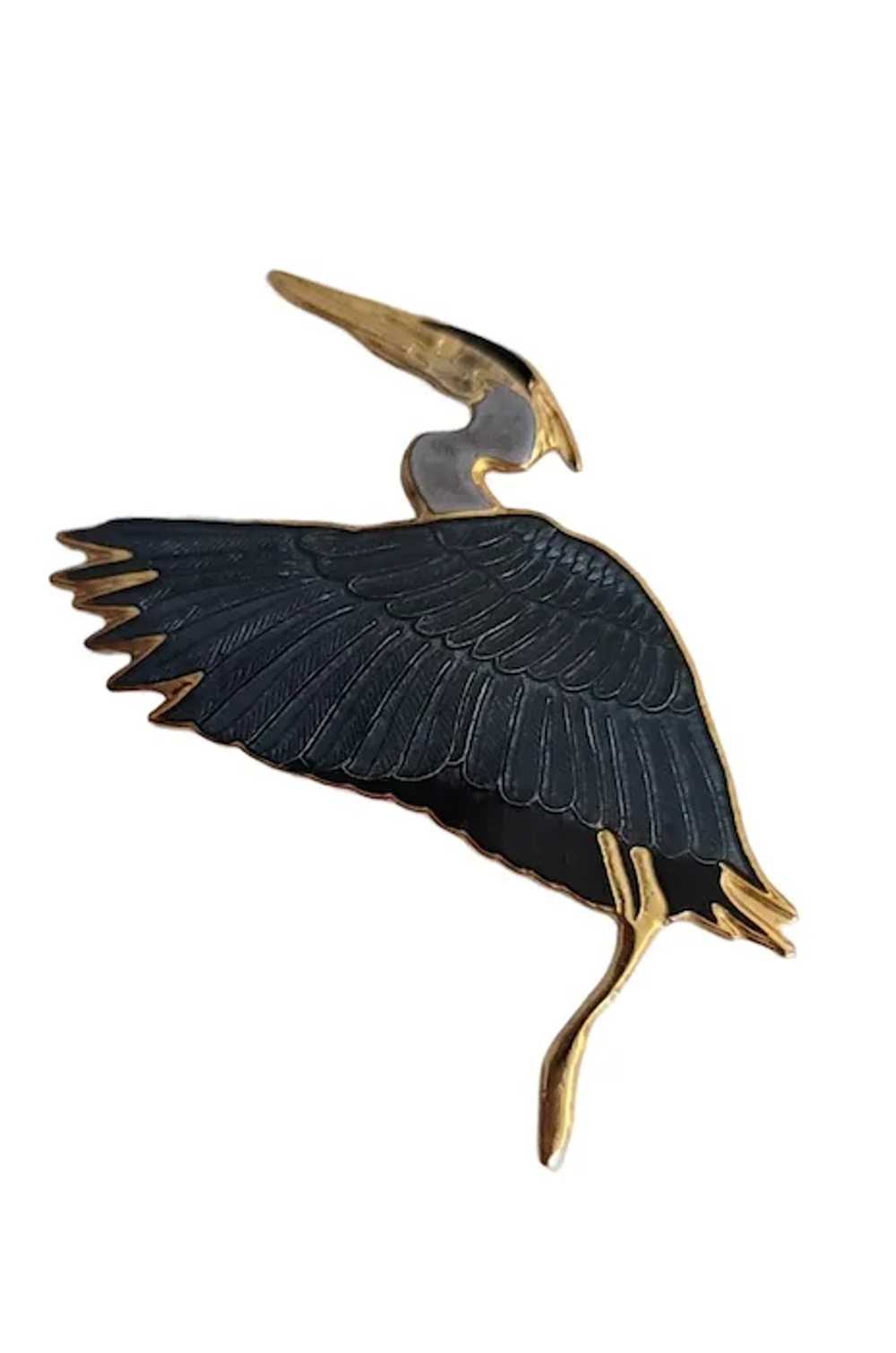 Wm Spear Vintage 1988 Heron Bird Pin Brooch, Sign… - image 2