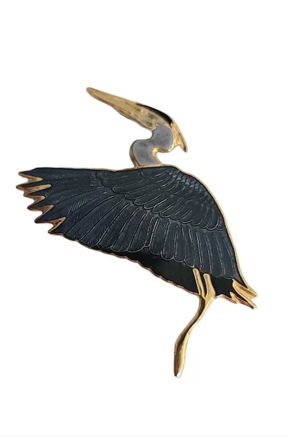 Wm Spear Vintage 1988 Heron Bird Pin Brooch, Sign… - image 5