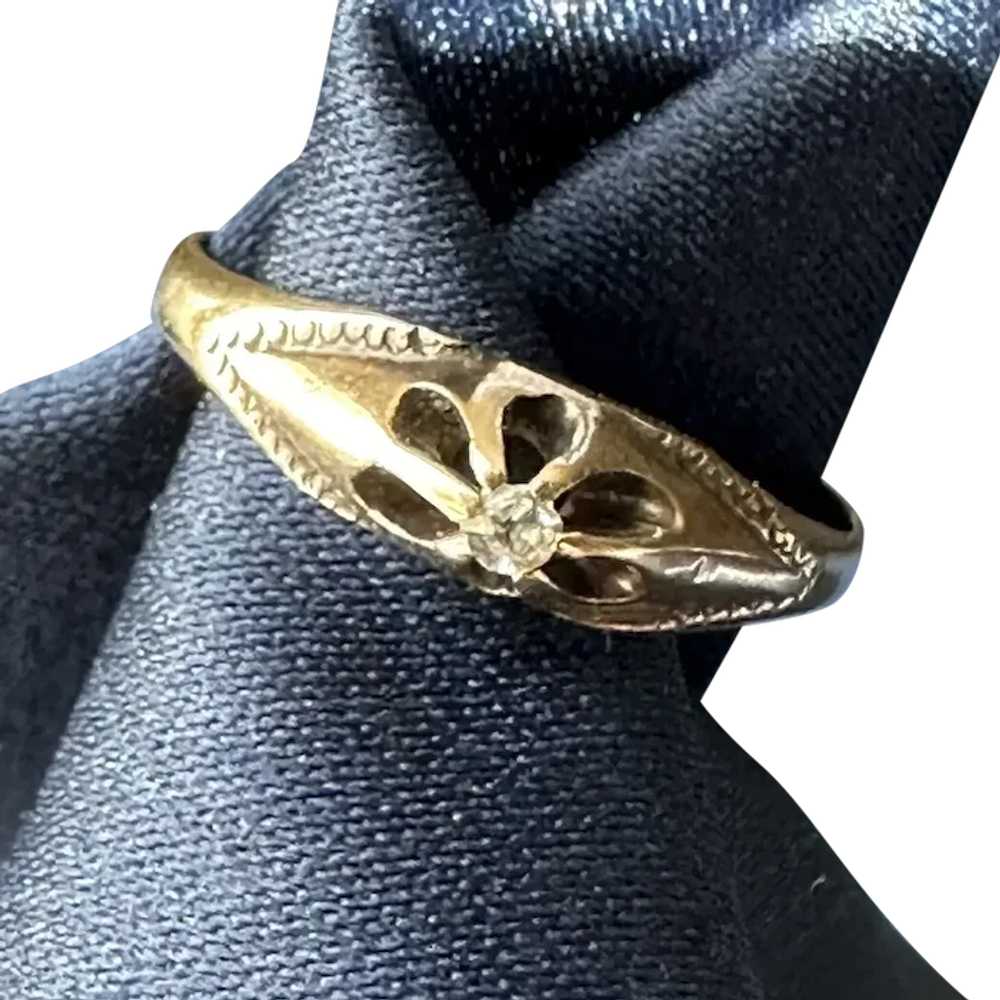 Vintage Promise Ring in 10K Yellow Gold - image 1