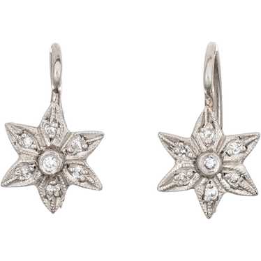 Cathy Waterman Diamond Star Earrings Platinum Esta