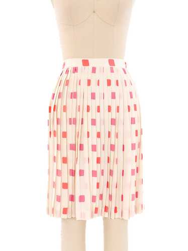 Pink Tile Printed Pleated Skirt