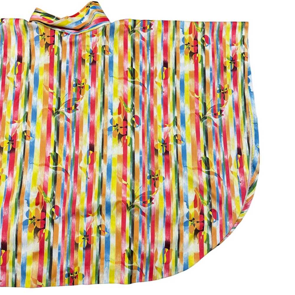 Vintage 70s VTG Poly Multicolor Rainbow Poncho Sh… - image 8