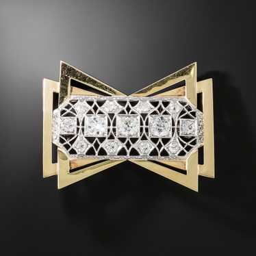 Art Deco/Retro Diamond Bow Brooch
