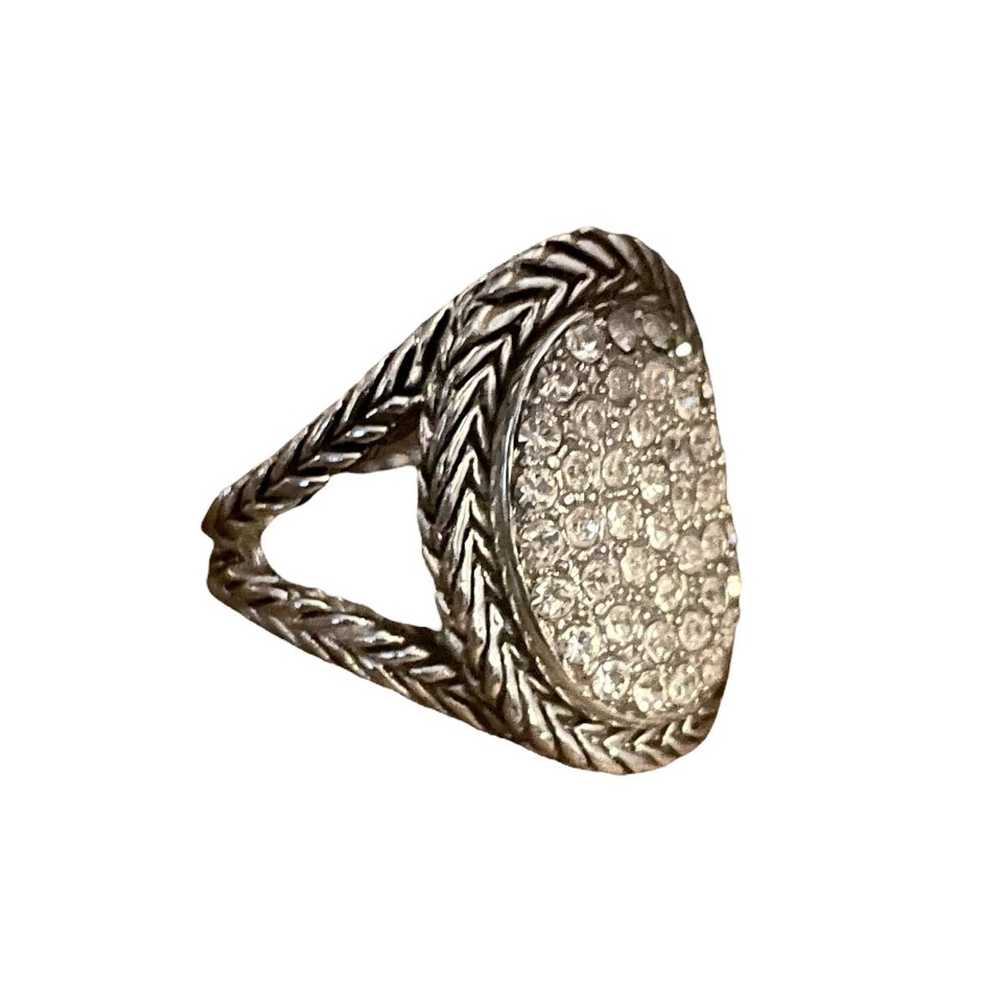 Other Silver pavé simulated diamond ring - image 2