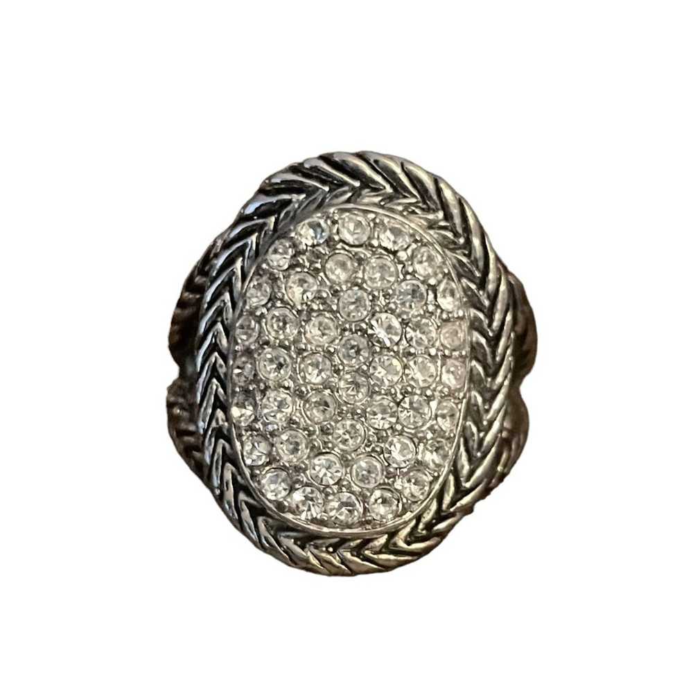 Other Silver pavé simulated diamond ring - image 3