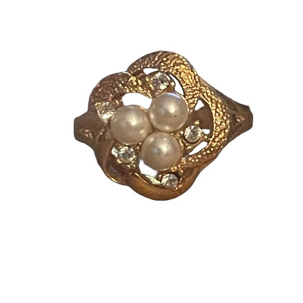 Vintage Vintage cluster pearls and simulated diam… - image 2