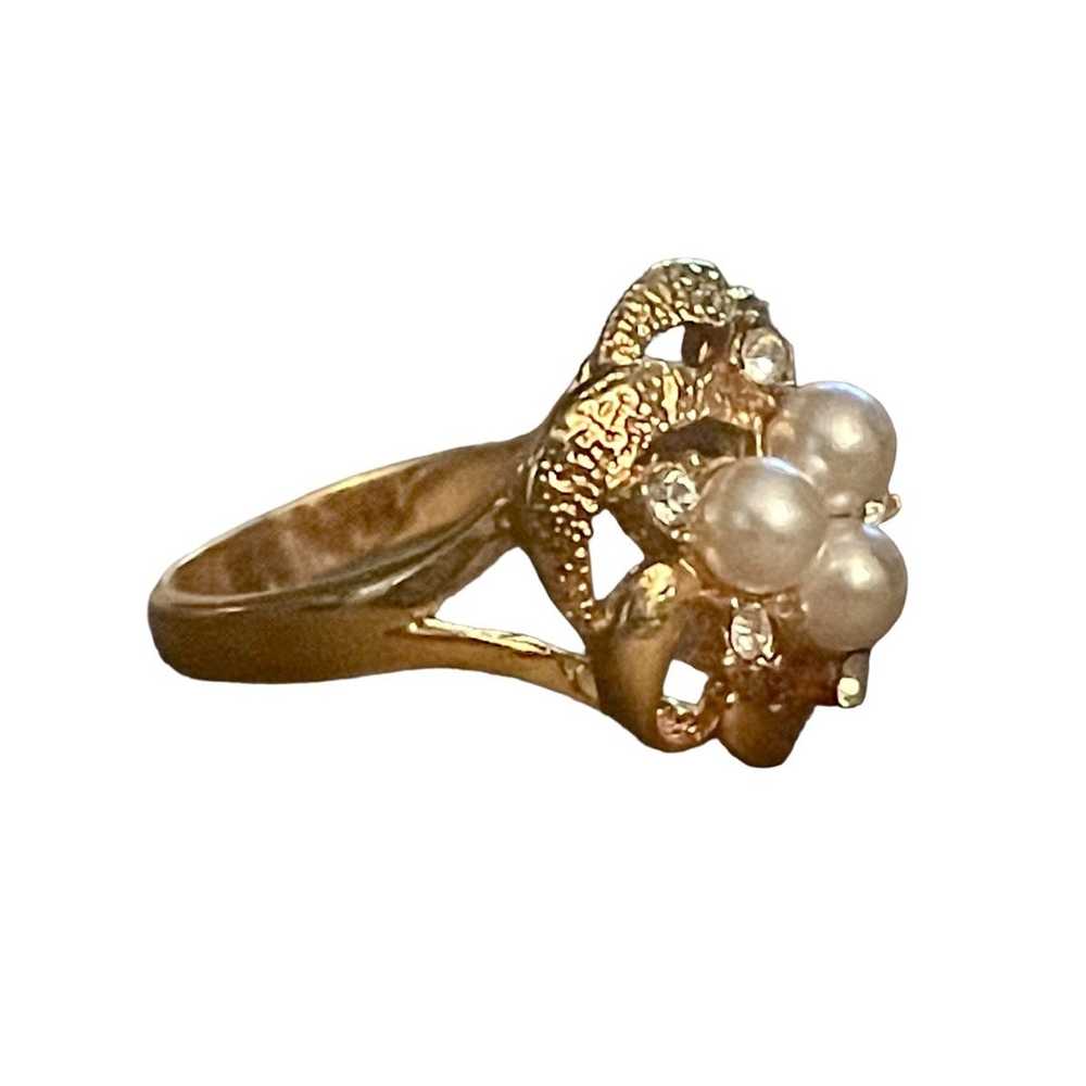 Vintage Vintage cluster pearls and simulated diam… - image 3