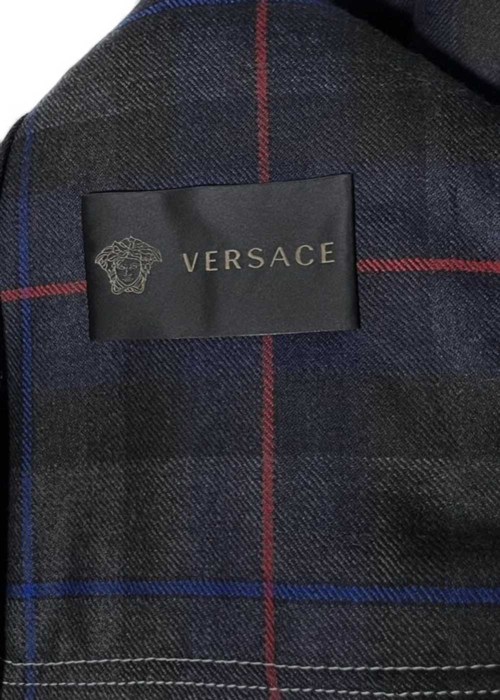 Versace Versace Black Wool Checkered Buttoned Jac… - image 6
