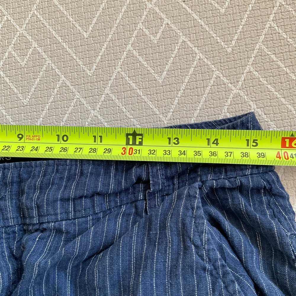 Mango MNG MANGO striped blue linen pants SZ8 Wais… - image 3