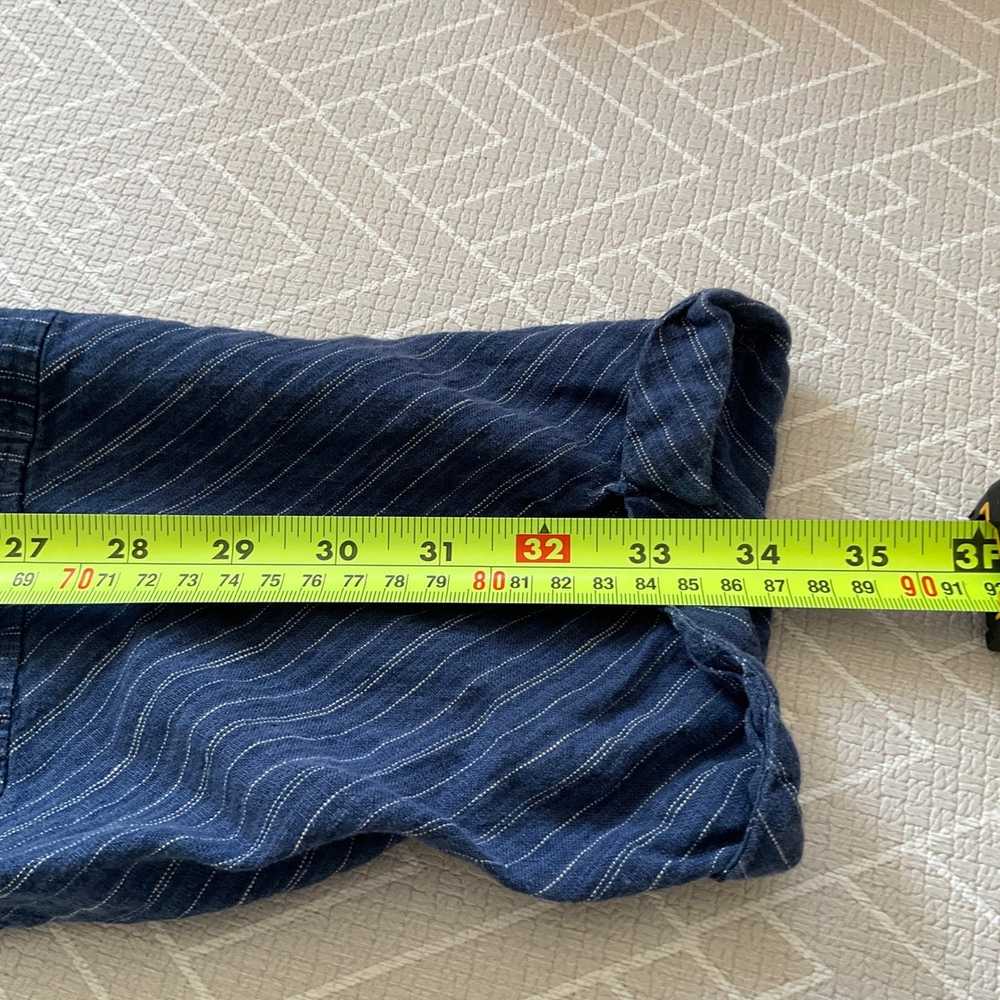 Mango MNG MANGO striped blue linen pants SZ8 Wais… - image 4