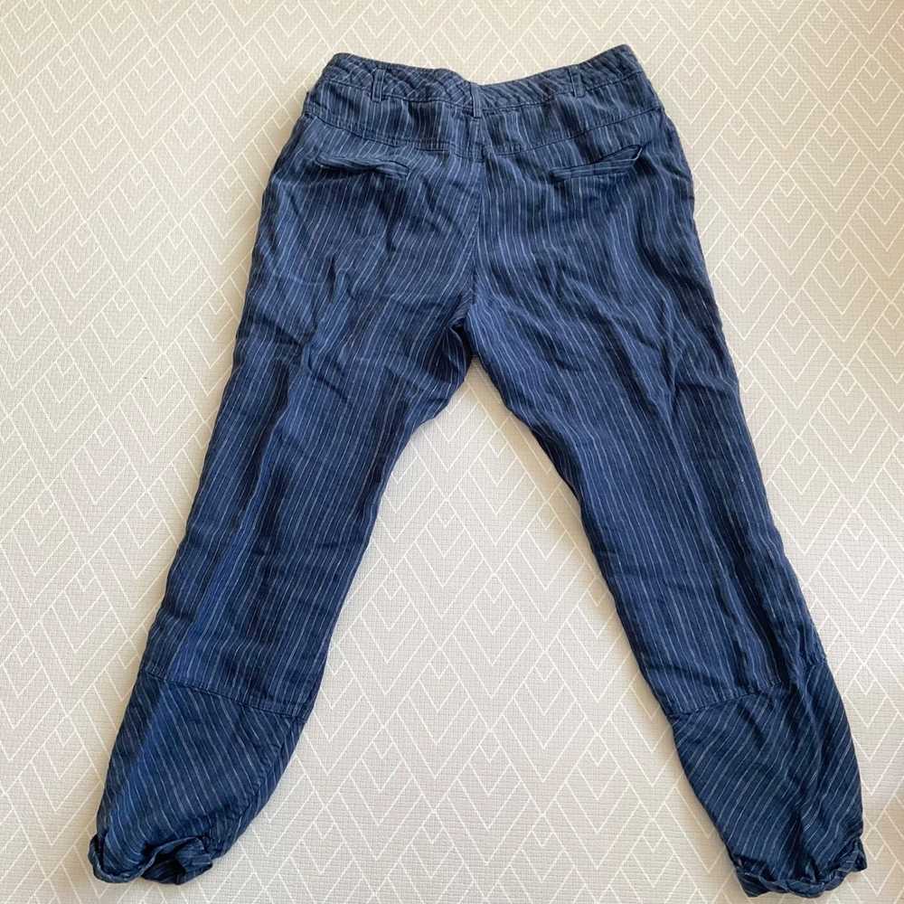 Mango MNG MANGO striped blue linen pants SZ8 Wais… - image 5