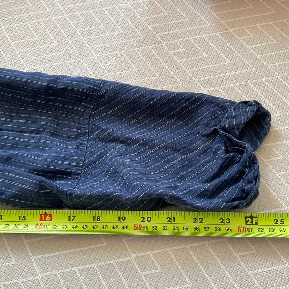 Mango MNG MANGO striped blue linen pants SZ8 Wais… - image 8