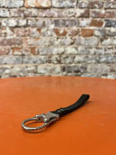 Hermes Hermés Sterling Silver Balck Leather Key Ri