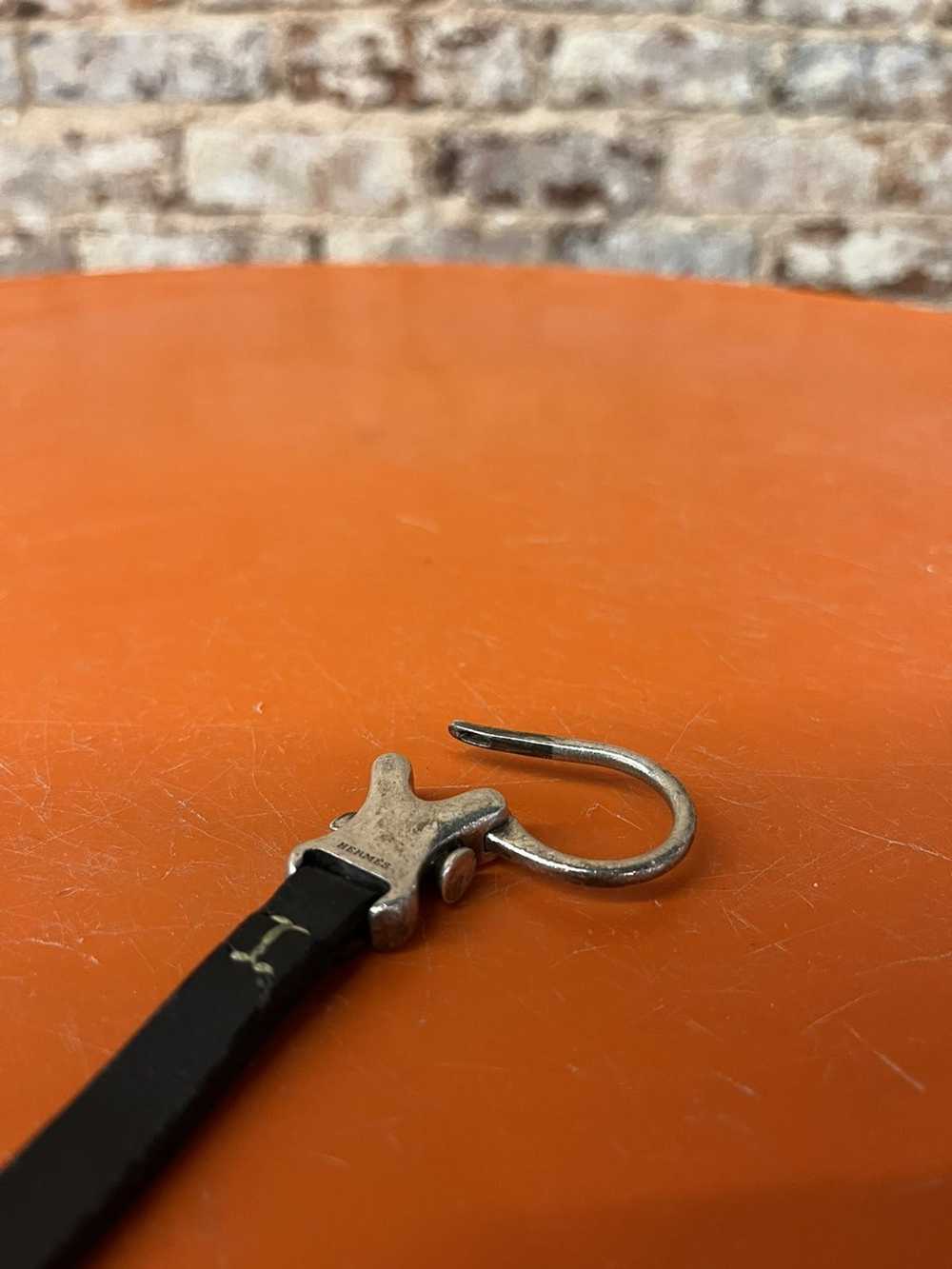 Hermes Hermés Sterling Silver Balck Leather Key R… - image 5