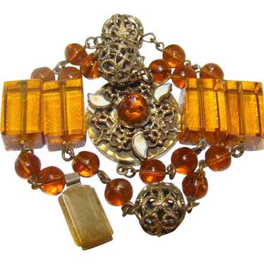 Absolutely Stunning Victorian Revival Amber Glass… - image 1