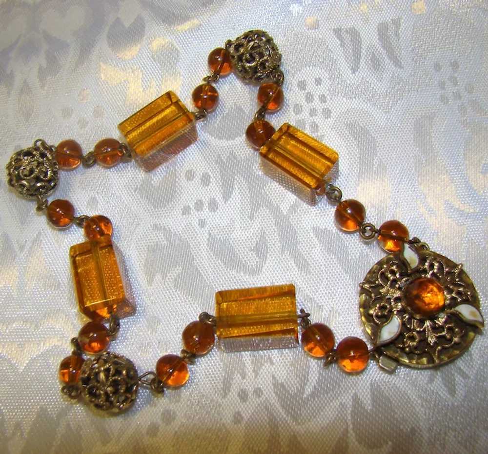 Absolutely Stunning Victorian Revival Amber Glass… - image 2