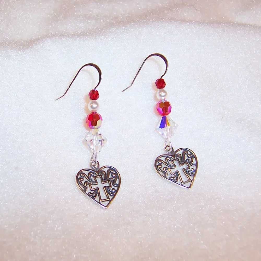 関送込 OHTNYC HEART EARRINGS WITH SWAROVSKI CRYSTAL LUCKY HEARTS EARRINGS – OHTNYC