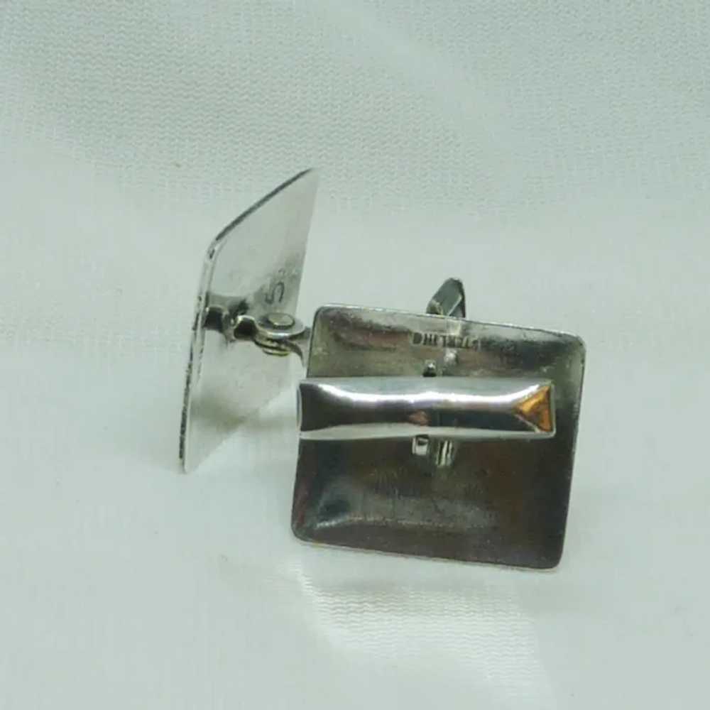 Sterling Silver Rectangular Cufflinks Cuff Links - image 2