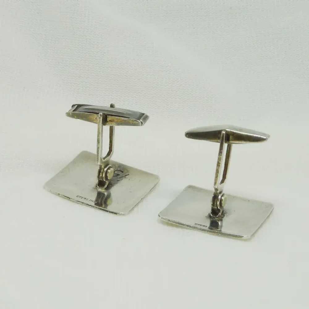 Sterling Silver Rectangular Cufflinks Cuff Links - image 3