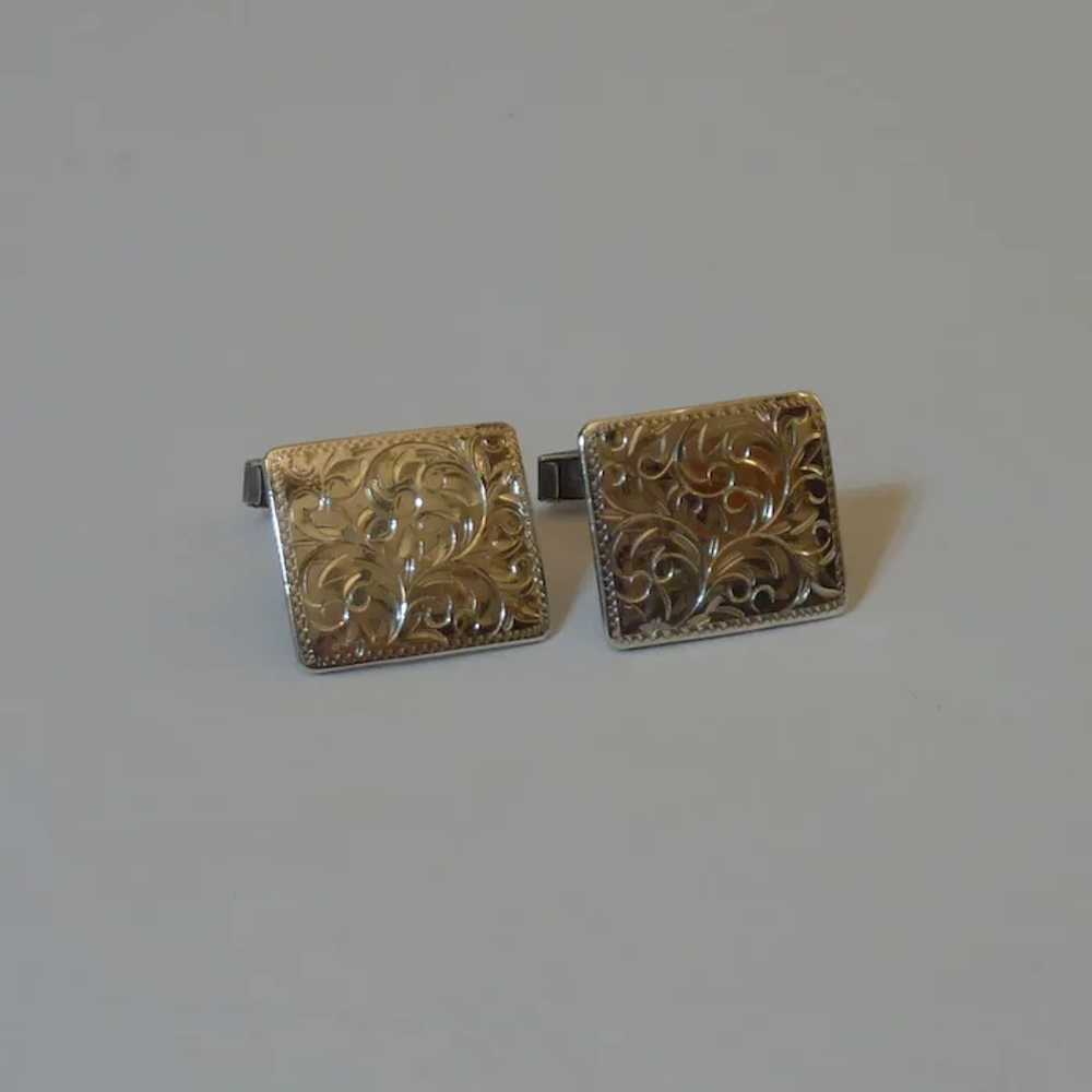 Sterling Silver Rectangular Cufflinks Cuff Links - image 6