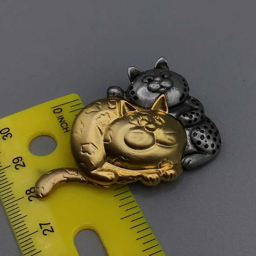 Danecraft Cats Brooch Two Tones Silver Gold Tone … - image 10