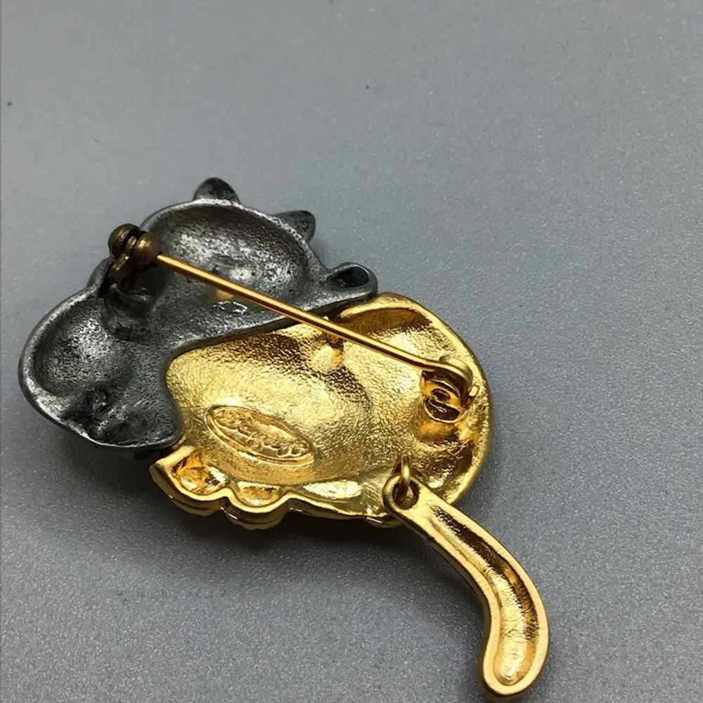 Danecraft Cats Brooch Two Tones Silver Gold Tone … - image 8