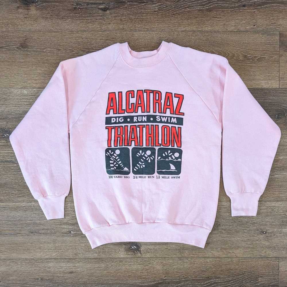 Vintage Vintage 80s Alcatraz Triathlon raglan swe… - image 1