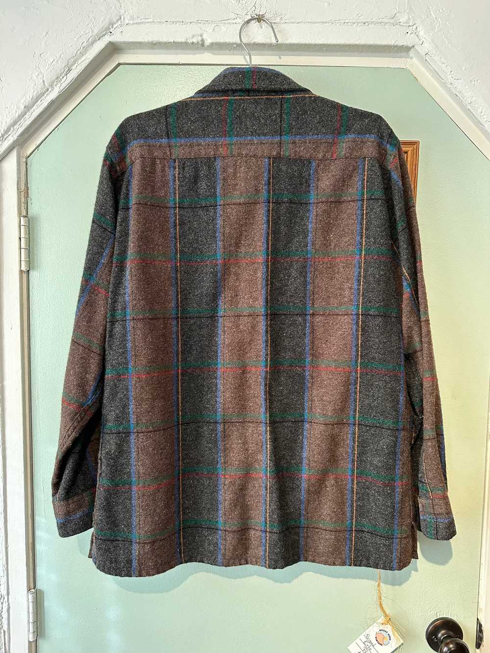 80's L.Fox Ltd Wool Blend Plaid Shirt - image 2